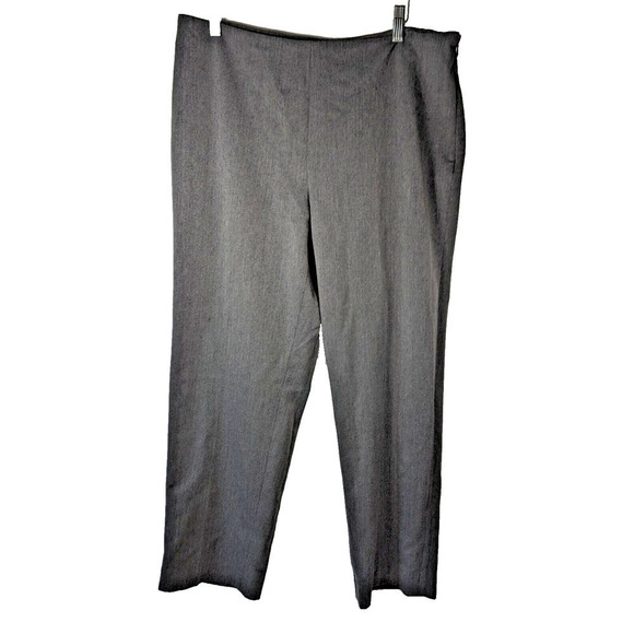Talbots Heritage Pants Women's Size 16P Slim Solid Gray Side Zip Flat Front - Picture 1 of 9